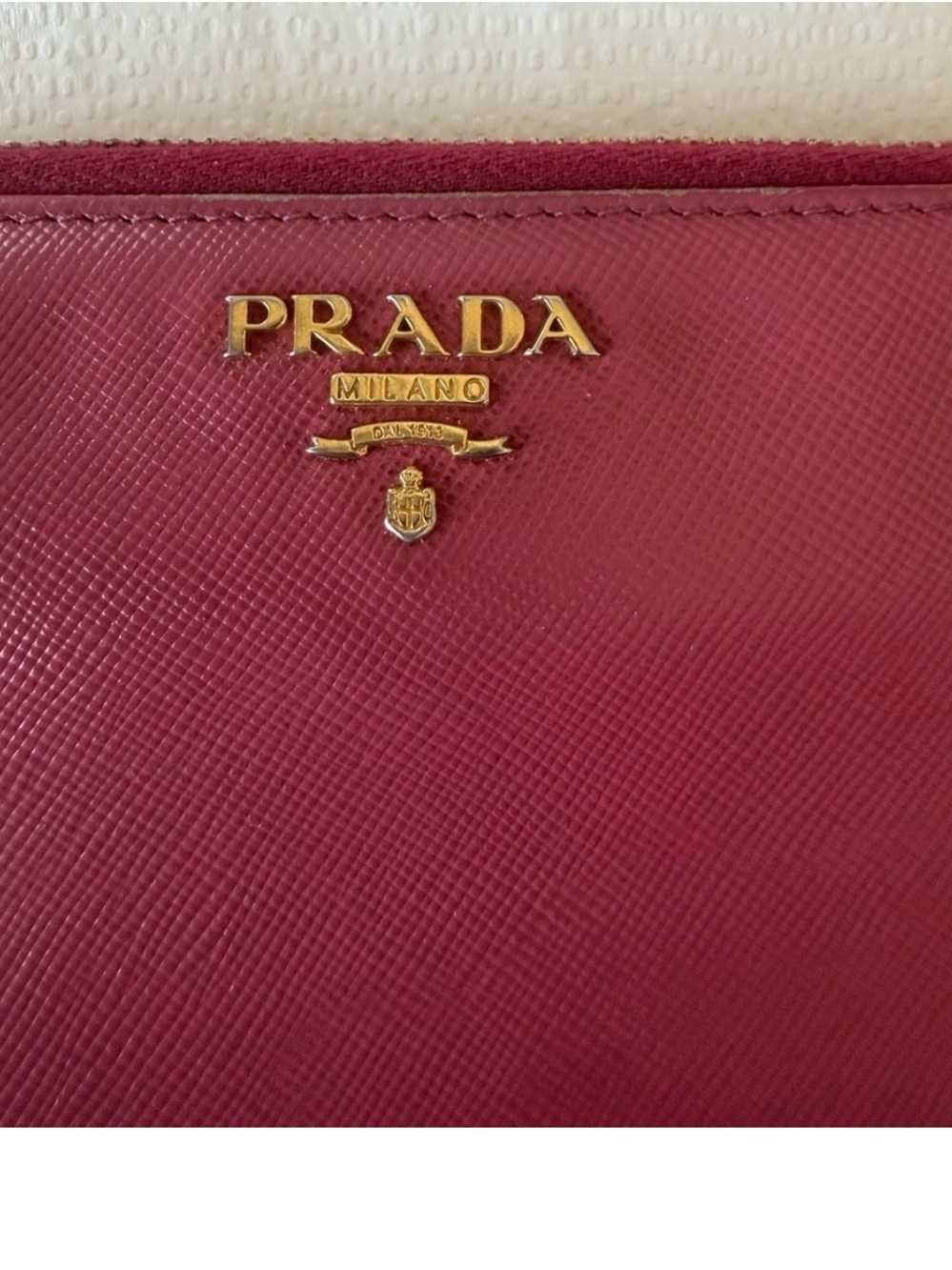 Prada Saffiano Zip-Around Wallet in Peony/pink with Gold Hardware - Picture 2 of 10